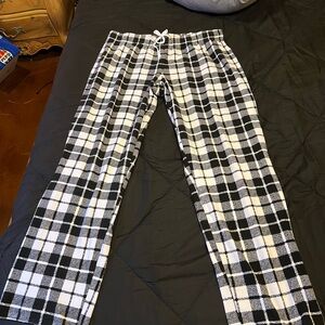 Calvin Klein Black and White Plaid Pajama Pants